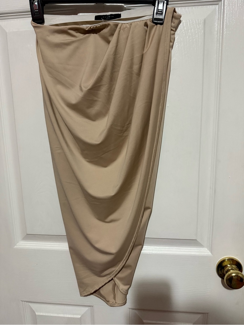 AllSaints Beige Asymmetrical Draped Skirt